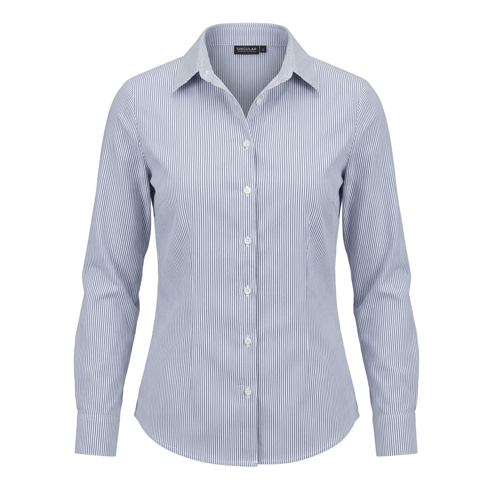 Blusa rayada cuello camisero