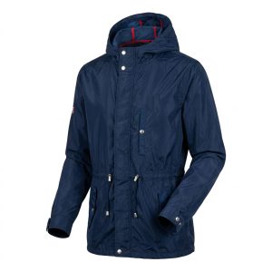 Chaqueta impermeable con capucha y cordón ajustable